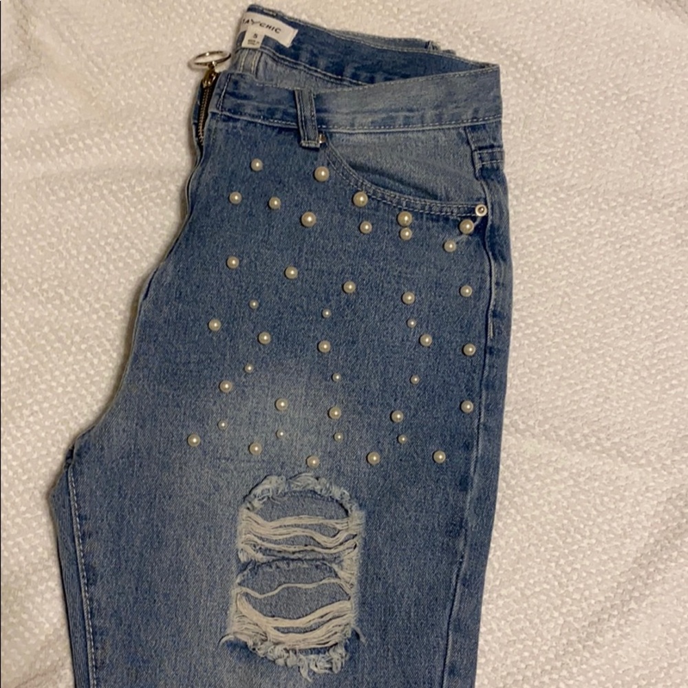 Fashion Nova jeans w/ pearls